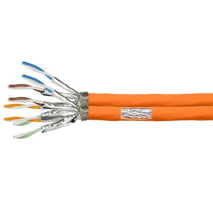 S/FTP CAT7 duplex netwerkkabel stug 500M 100% koper oranje