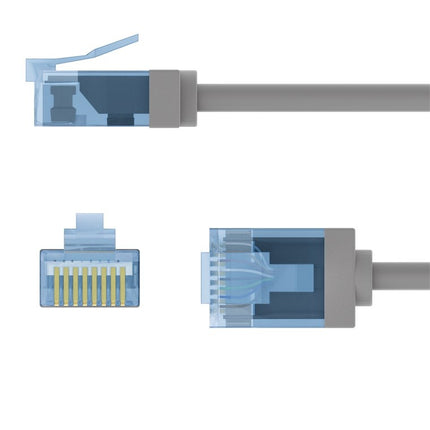 Ultra flexibele 1 M CAT 6A-patchkabel, dun, U/UTP, grijs