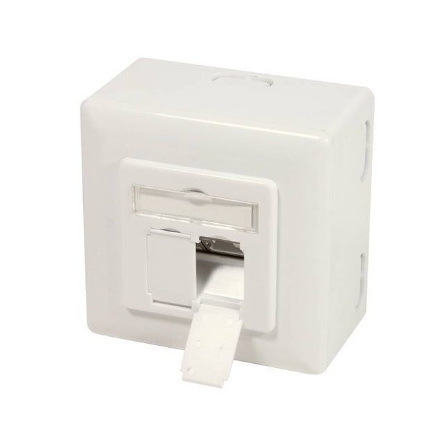 Combi Inbouw + opbouwdoos CAT6a 2x RJ45 RAL9010