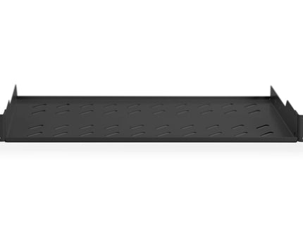 19 inch 1U shelf for racks from 400 mm depth 45x482x250 mm, up to 15 kg, black (RAL 9005)