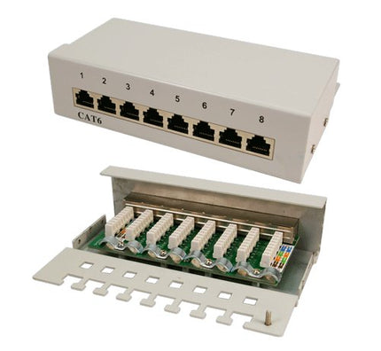 Cat6 8 Port Patch Panel RAL 7035