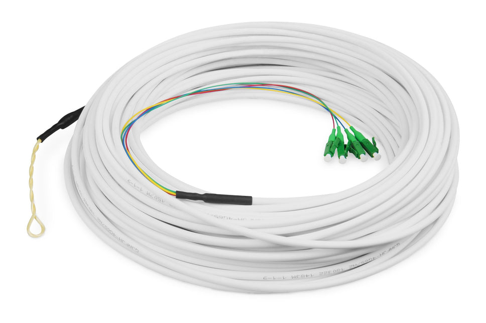 FTTH Drop Cable, 50 M  Singlemode, 4 Fiber, 4 LC/APC,