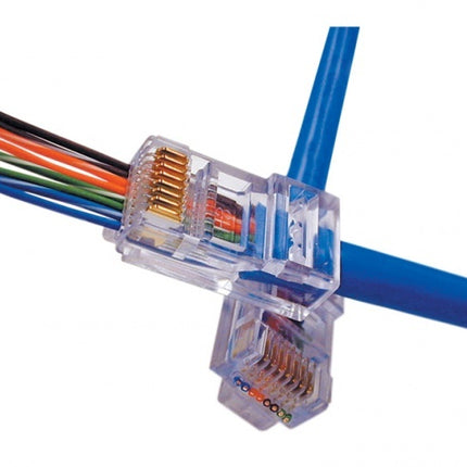 Doorsteek CAT5e Connector RJ45 - UTP 10 stuks voor soepele en stugge kabel