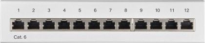 CAT6 Mini/Desktop Patch Panel 12 poorts wit