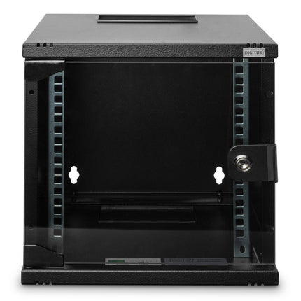 6U wall mounting cabinet 330x312x300 mm (WxHxD), black