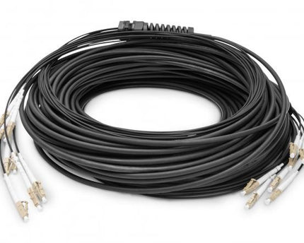 Pre-assembled Fiberglass 100 M  Universal Breakout Cable, Multi Mode OM4, 8 Fibers, LC/UPC - LC/UPC