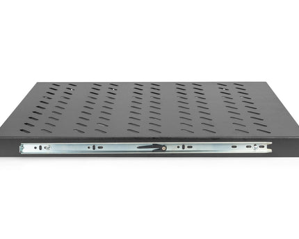 1U pull-out shelf for 800 mm deep racks 40x484x568 mm, up to 25 kg, black (RAL 9005)