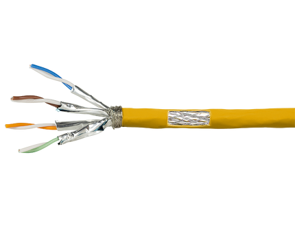 S/FTP CAT7a netwerkkabel stug 100M 1200MHz geel