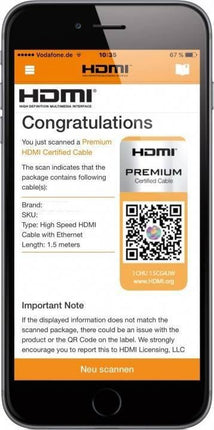 Premium High Speed HDMI ™ -kabel met ethernet, verguld 1.5M