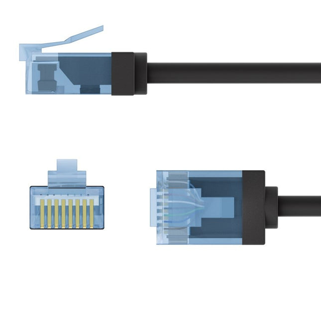 Ultra flexible 2M CAT 6A patch cable, thin, U/UTP, black