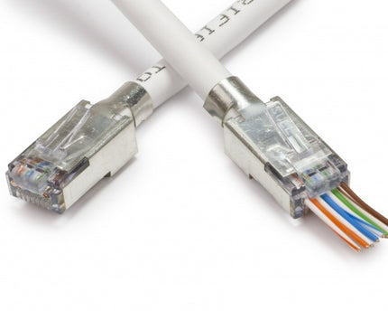 Doorsteek CAT6a Connector RJ45 - STP 10 stuks voor soepele en stugge kabel