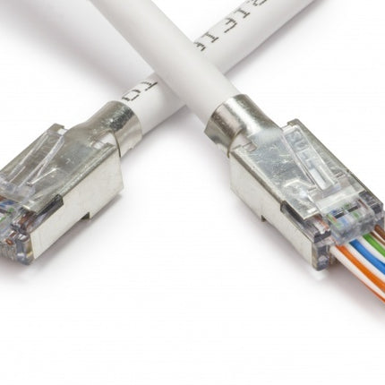 Doorsteek CAT6a Connector RJ45 - STP 10 stuks voor soepele en stugge kabel