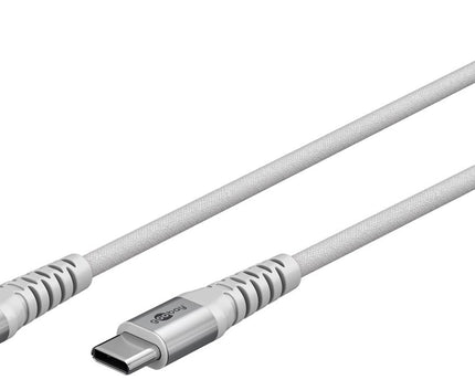USB-C 0.5M Supersoft Textile Cable with Metal Plugs white