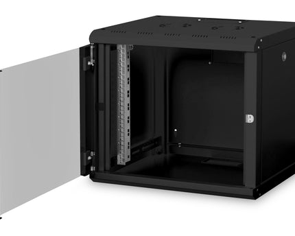 9U wandmontagekast, Uniek 509x600x450 mm, kleur zwart (RAL 9005)