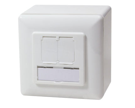 Combi Inbouw + opbouwdoos CAT5e 2x RJ45 afgeschermd LSA