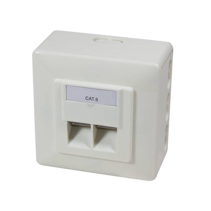 Cat6 Surface Mounted Box Fully Shielded RAL 9010