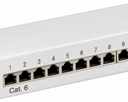 Cat6 Mini/Desktop Patch Panel 12 Port Grey