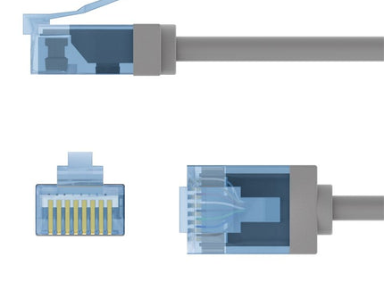 Ultra flexibele 0,25 M CAT 6A-patchkabel, dun, U/UTP, grijs