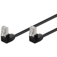 Cat5e 1 M Zwart UTP-kabel 2 x haaks