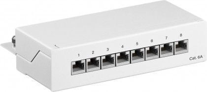 CAT6a Mini/Desktop Patch Panel 8 poorts wit