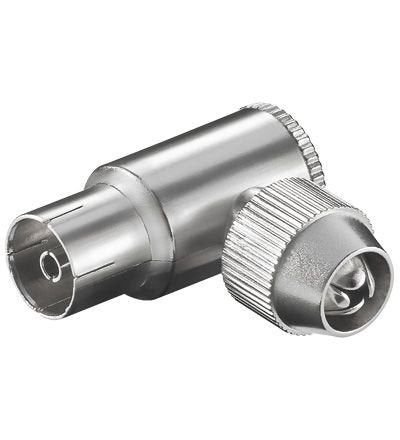 Coaxial angled socket female 9,5mm metal