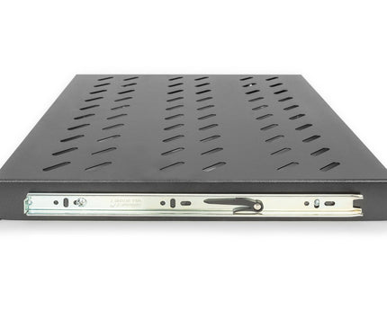 1U pull-out shelf for 600 mm deep racks 40x485x368 mm, up to 25 kg, black (RAL 9005)