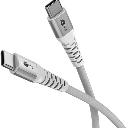 USB-C 3M superzachte textielkabel met metalen stekkers wit