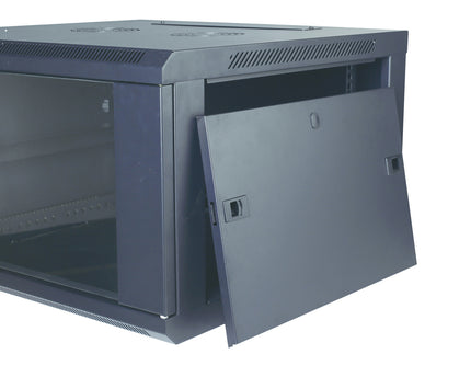 15U wandkast met glazen deur 600x600x755mm (BxDxH)
