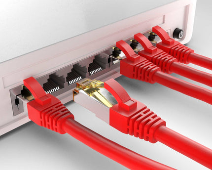 Cat6a S/FTP PIMF LSZH rood 0.5 meter