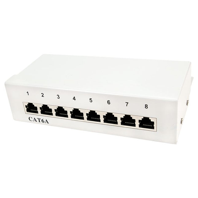 Cat6a 8 Port Patch Panel RAL 7035