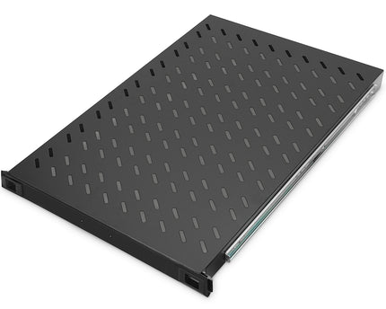 1U pull-out shelf for 1000 mm deep racks 44x483x720 mm, up to 65 kg, black (RAL 9005) Pull-out, with handlebar