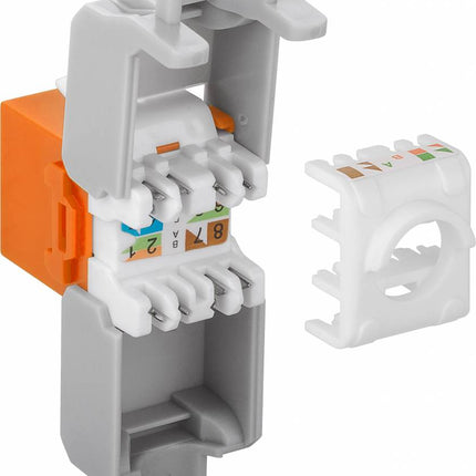 CAT6a Keystone RJ45 unshielded oranje