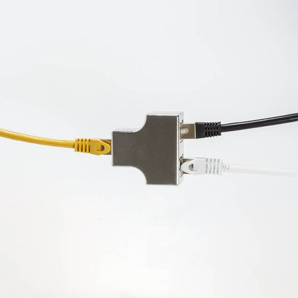 CAT5e T-adapter / splitter 1 x RJ45 naar 2 x RJ45