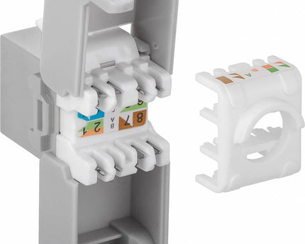 CAT6a Keystone RJ45 unshielded white