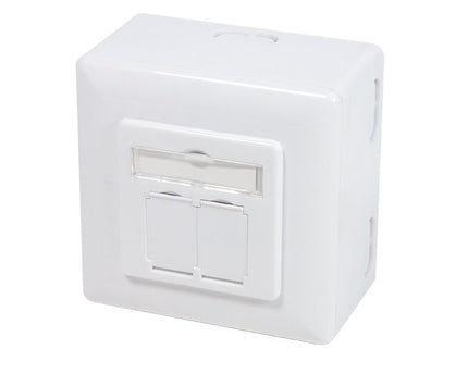 Combi Inbouw + opbouwdoos CAT6 2x RJ45 afgeschermd LSA