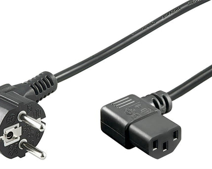 Power cable CEE 7/7 angled (male) to C13 angled (female) 2 M