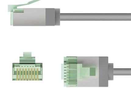 Ultraflexibele  2 M CAT 8.1-patchkabel, slank, U/FTP,  grijs