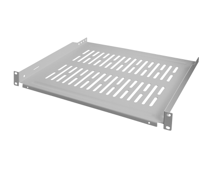 1U shelf for server cabinets of 450mm deep grey