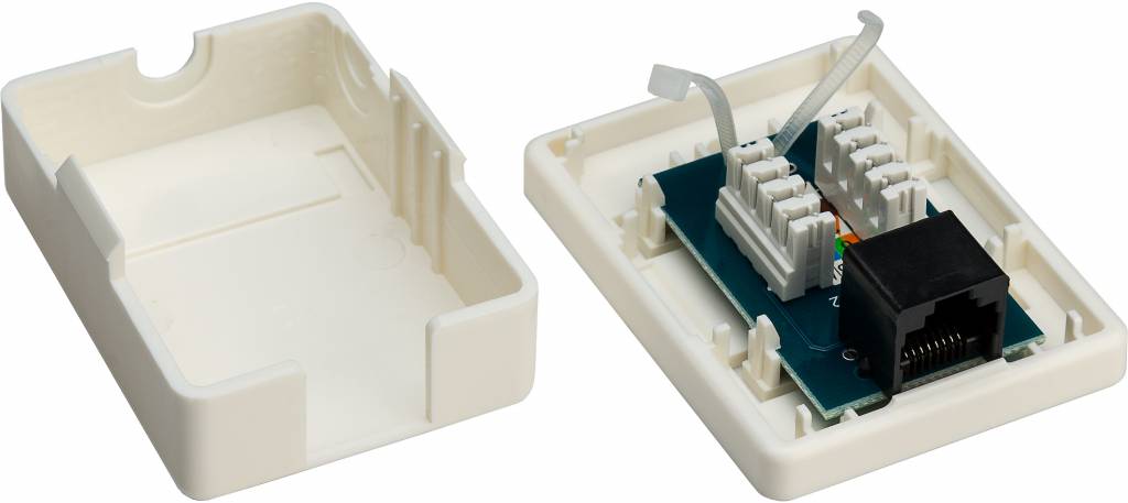 Cat6 UTP 1-port RJ45 Surface Mount Installation Box