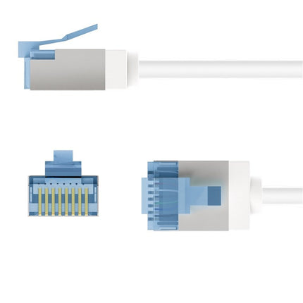 Ultraflexibele 5M CAT 6A-patchkabel, slank, U/FTP, wit