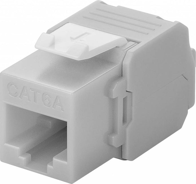 CAT6a Keystone RJ45 unshielded grijs