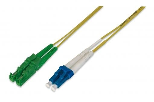 LWL OS2 SingleMode Fiber Optic Patch Cord, E2000 (8° APC)  /  LC (UPC) 10 M