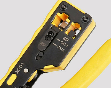 Crimp tool for ezEX CAT5e-CAT7 modular plugs