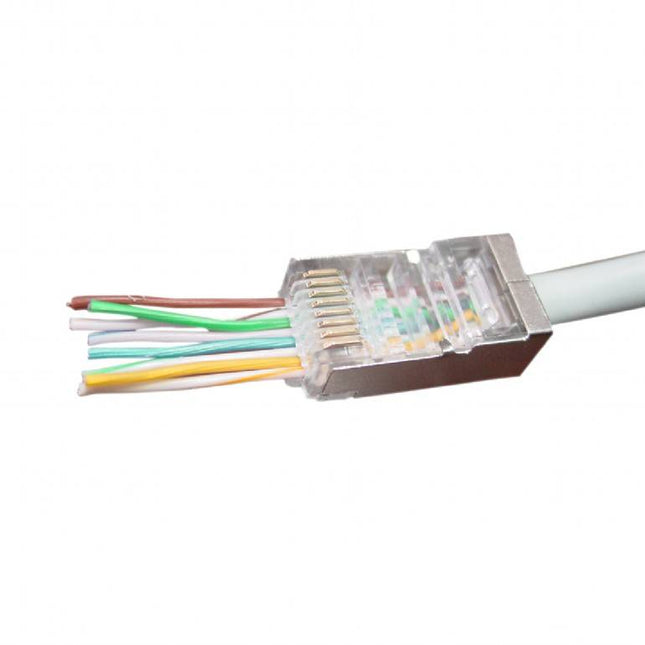 Doorsteek CAT5e Connector RJ45 - STP 10 stuks voor soepele en stugge kabel