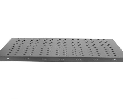19 Inch 1U legbord voor rekken vanaf 1000 mm diepte 44x486x770 mm, tot 50 kg, zwart (RAL 9005)