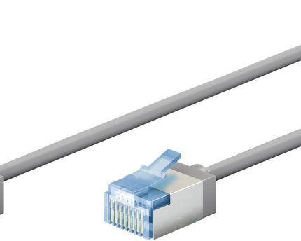 Ultra-flexible 0.25M CAT 6A patch cable, slim, U/FTP, gray