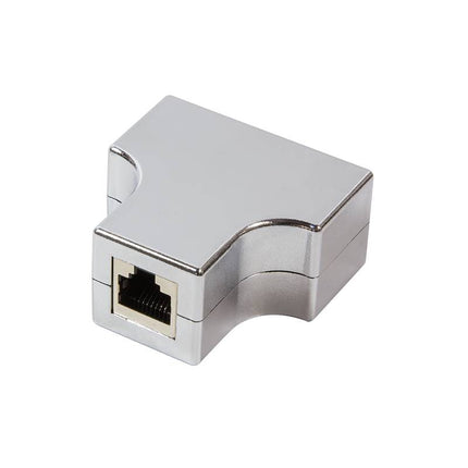 CAT5e T-adapter / splitter 1 x RJ45 naar 2 x RJ45