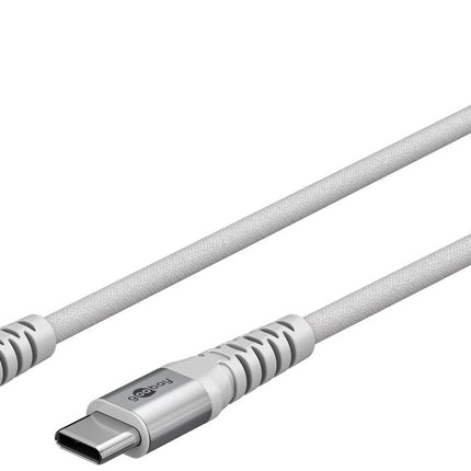 USB-C 1M Supersoft Textile Cable with Metal Plugs white