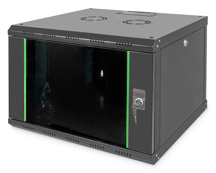 7U wall mounting cabinet, Unique 420x600x600 mm, color black (RAL 9005)