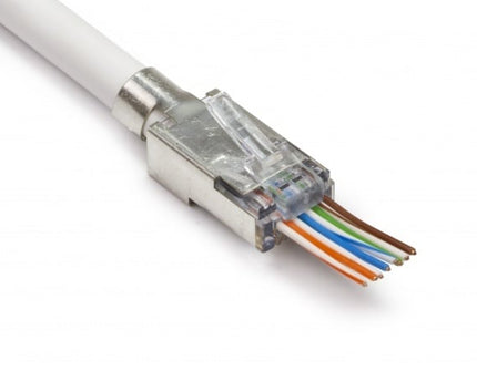 Doorsteek CAT6a Connector RJ45 - STP 10 stuks voor soepele en stugge kabel